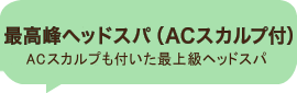 最高峰のヘッドスパ　ACスカルプ付き　リフトアップ・頭皮のコリ　養毛　白髪