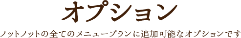 オプション ノットノットの全てのメニュープランに追加可能なオプションです