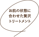 お肌の状態に合わせた贅沢トリートメント