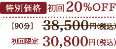 初回限定 20%OFF グリーンピールスペシャル1day 通常価格［90分］38,500円（税込） 初回限定 28,000円（税込）
