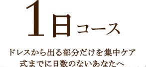 1日コース 状況とお好みにあわせて 2つのコースからお選びいただけます。