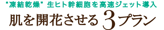 “凍結乾燥”生ヒト幹細胞を高速ジェット導入 肌を開花させる3プラン